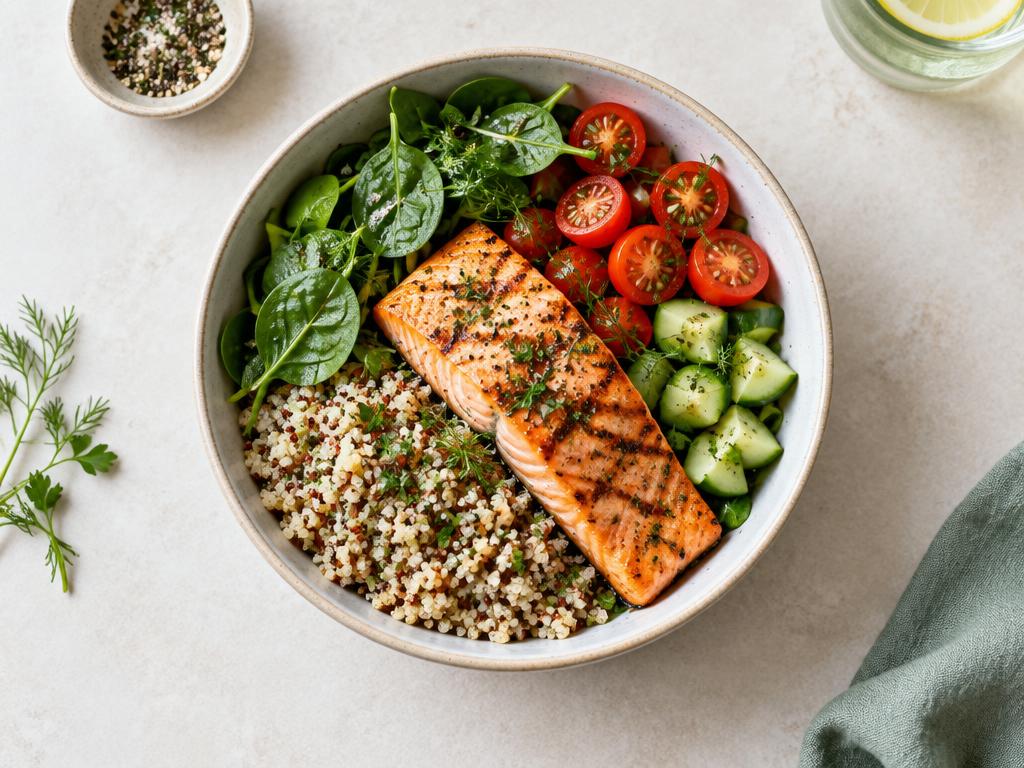 Sample salmon and quinoa meal used in the recognition demonstration